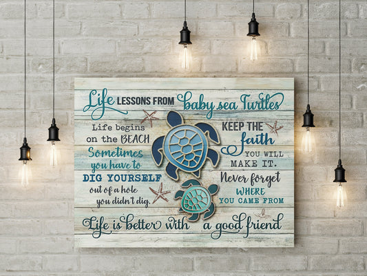 Beach Canvas Baby Sea Turtles