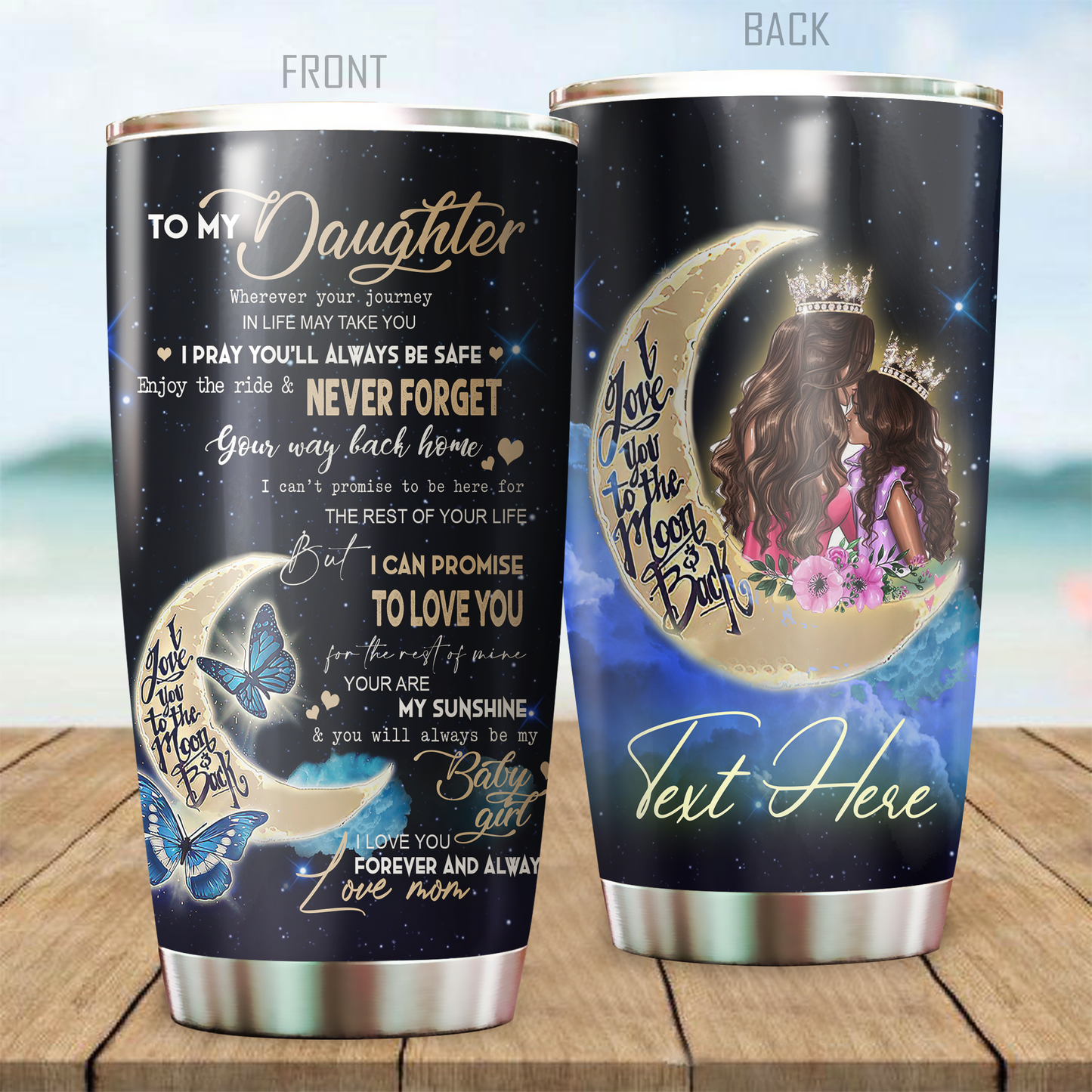 To My Daughter Customize Name Stainless Steel Tumbler 20oz MH09112002