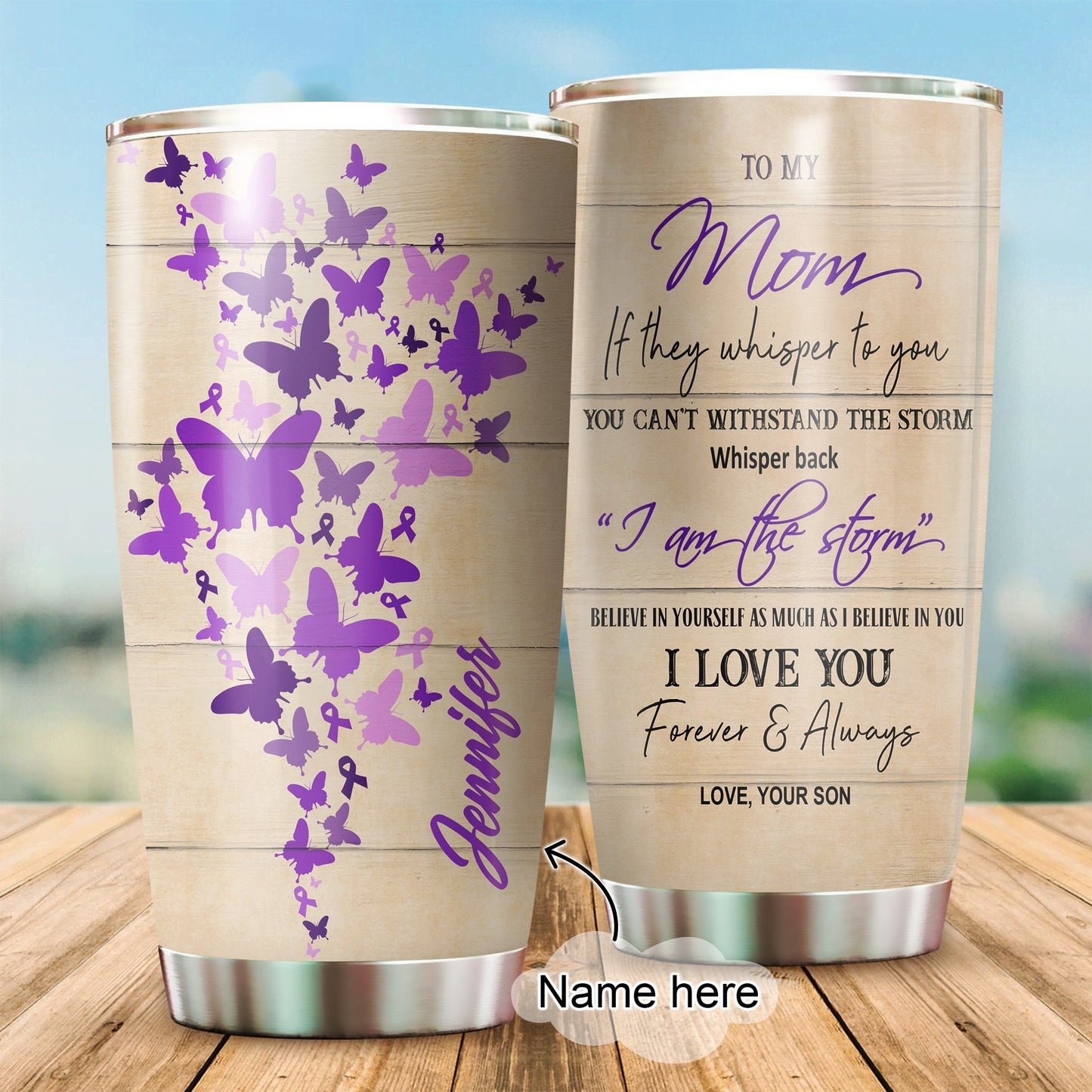 To My Mom Personalized Stainless Steel Tumbler 20 Oz NM10042001S-Tumbler-NM-Vibe Cosy™