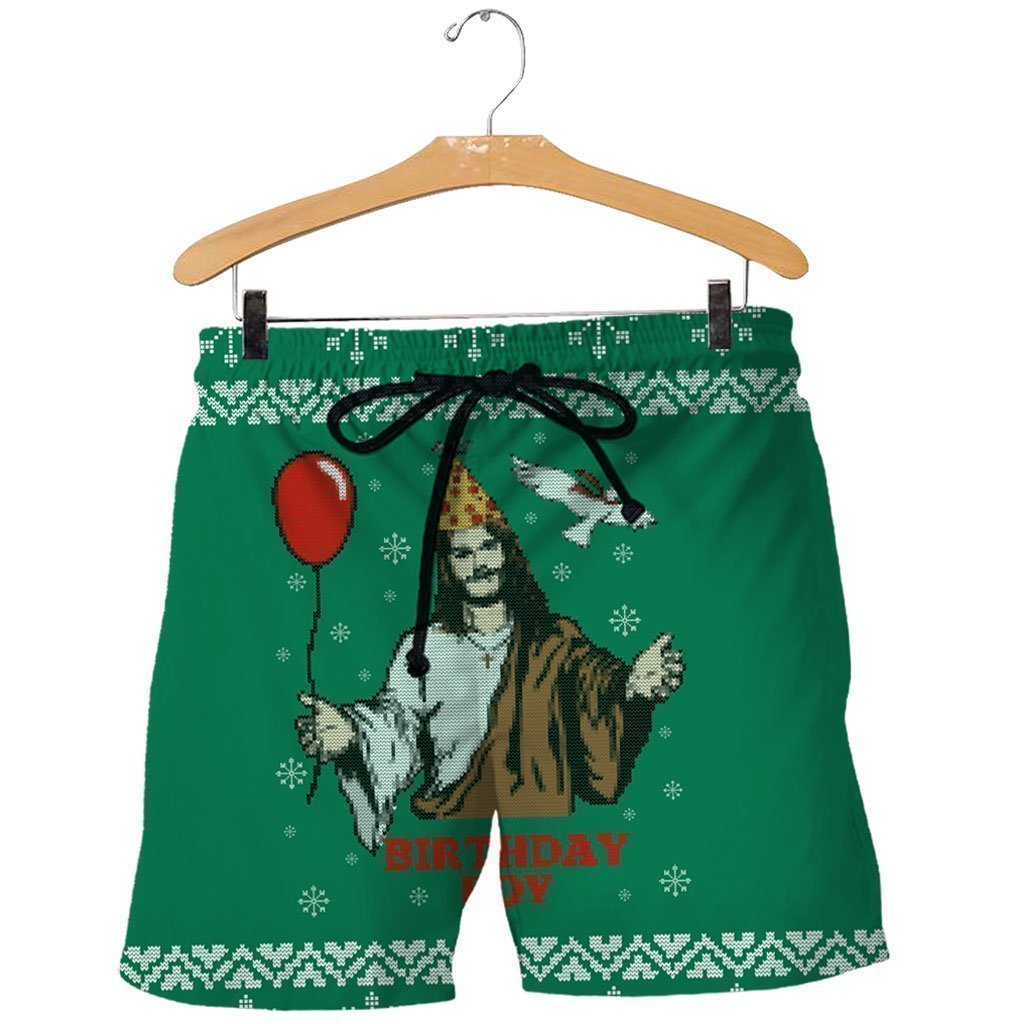 3D All Over Printed Ugly Sweater Happy Birthday Jesus Shirts and Shorts - Amaze Style™-Jesus