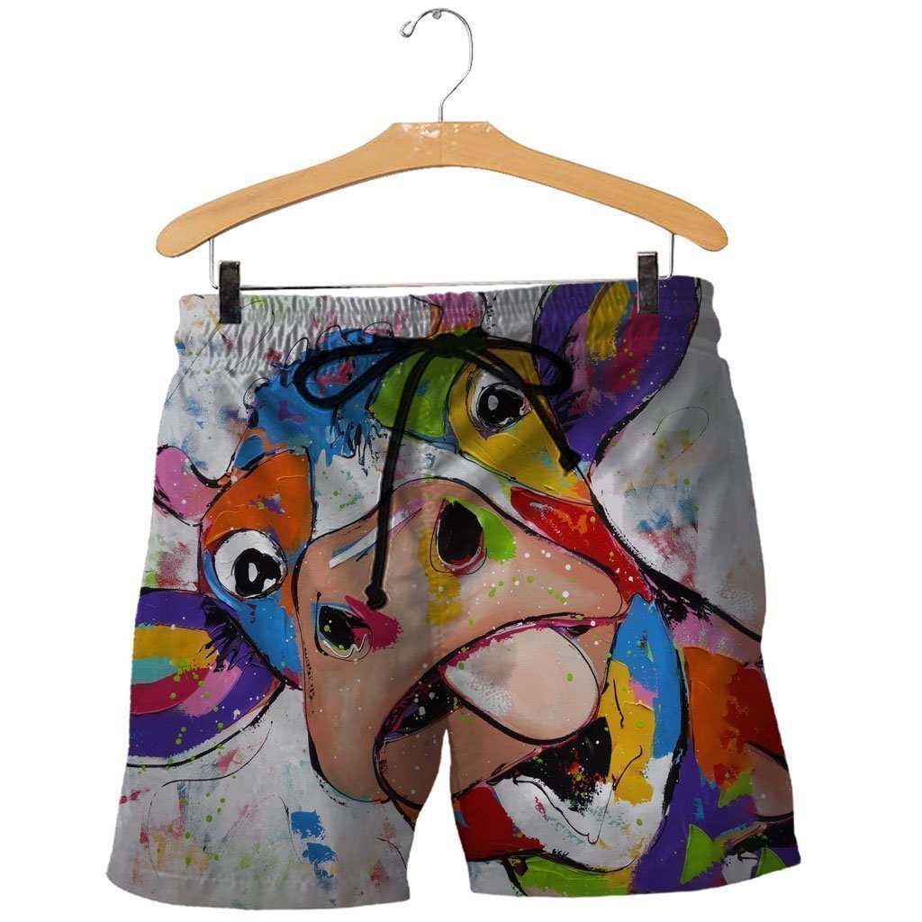 3D All Over Printed Oil Painting Cow Shirts and Shorts - Amaze Style™-Apparel