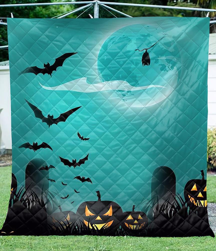 The Bat Pastel Night Halloween Quilt
