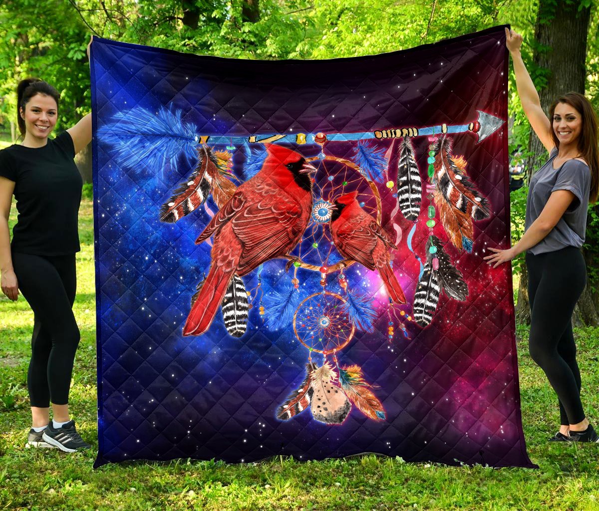 Beautiful Cardinal Birds Dreamcatcher Quilt