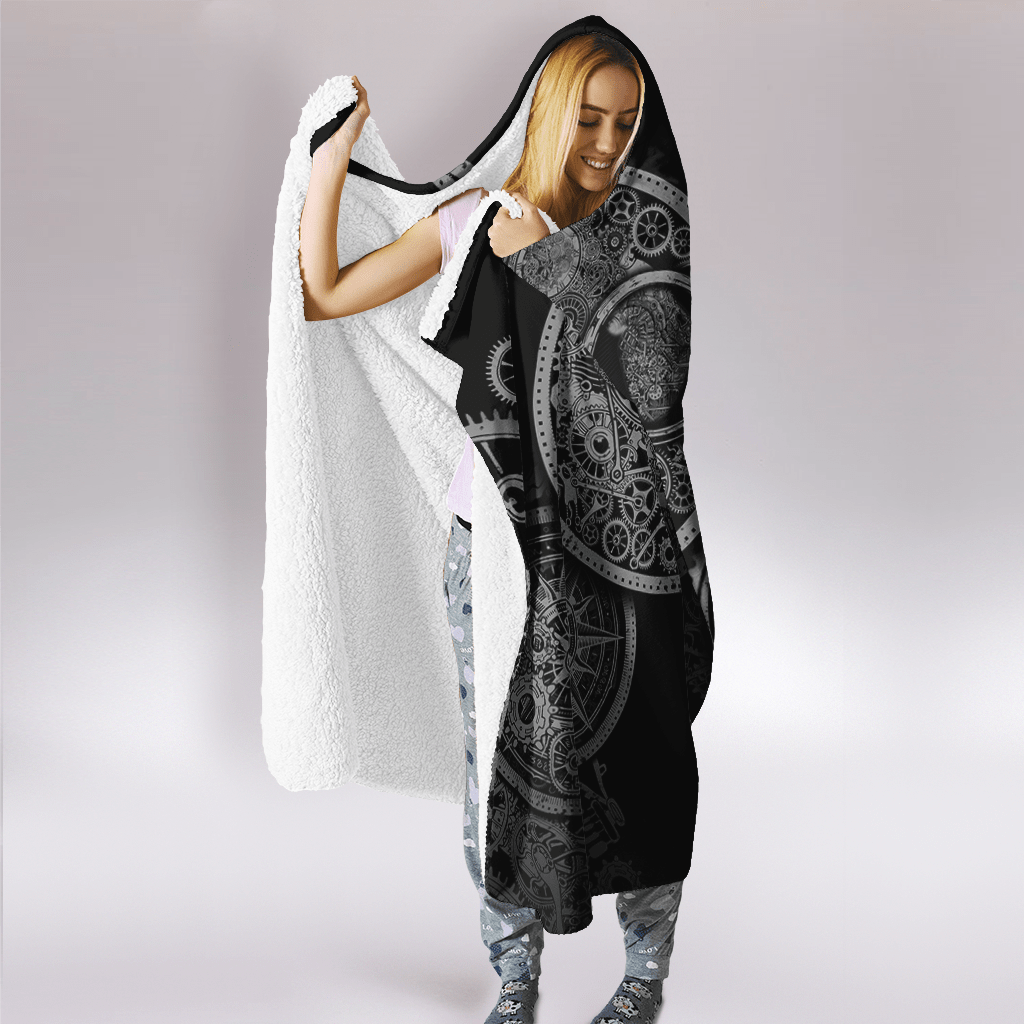 Steampunk Mechanic 3D Over Printed Hooded Blanket for Men and Women-ML