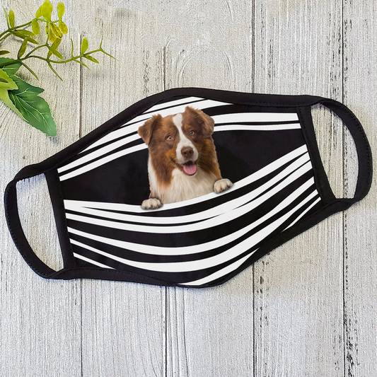 Border Collie Stripes All-Over-Print Face Mask DL