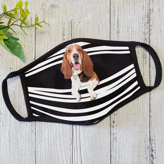 Basset Hound Stripes All-Over-Print Face Mask DL
