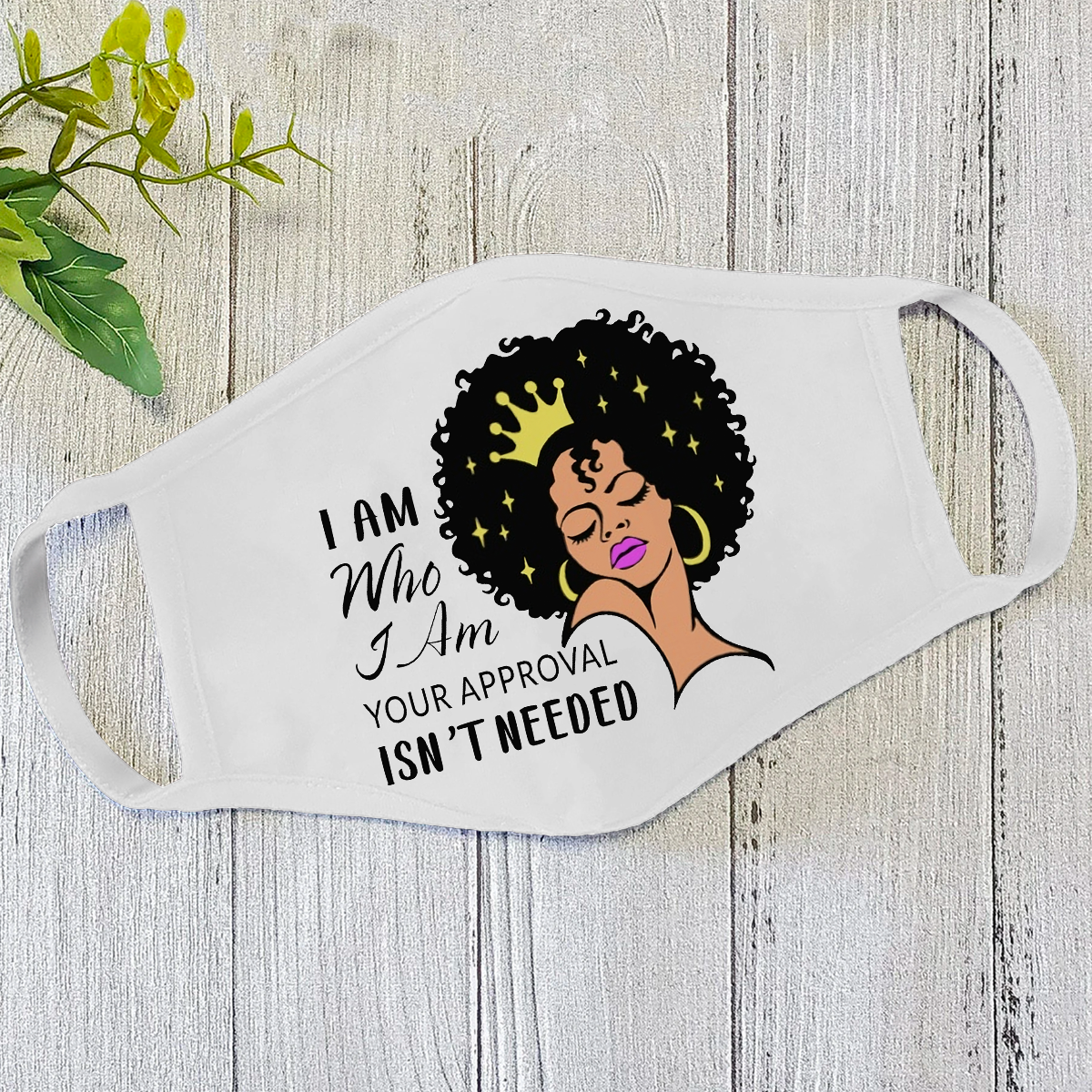 Black Queen Quotes Face Mask White DL