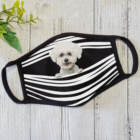 Bichon Frise Stripes All-Over-Print Face Mask DL