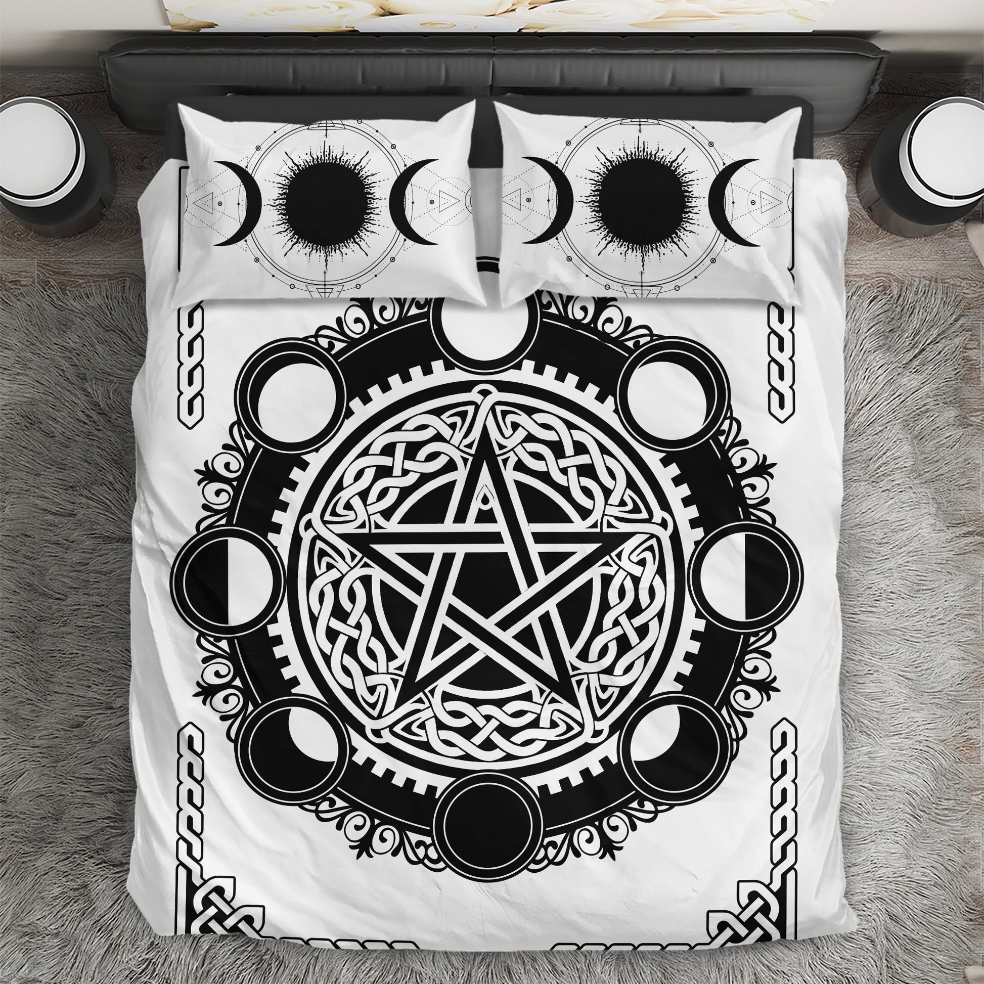 Black & White Wicca Bedding Set NM20061102-Bedding Set-NM-Twin-Vibe Cosy™