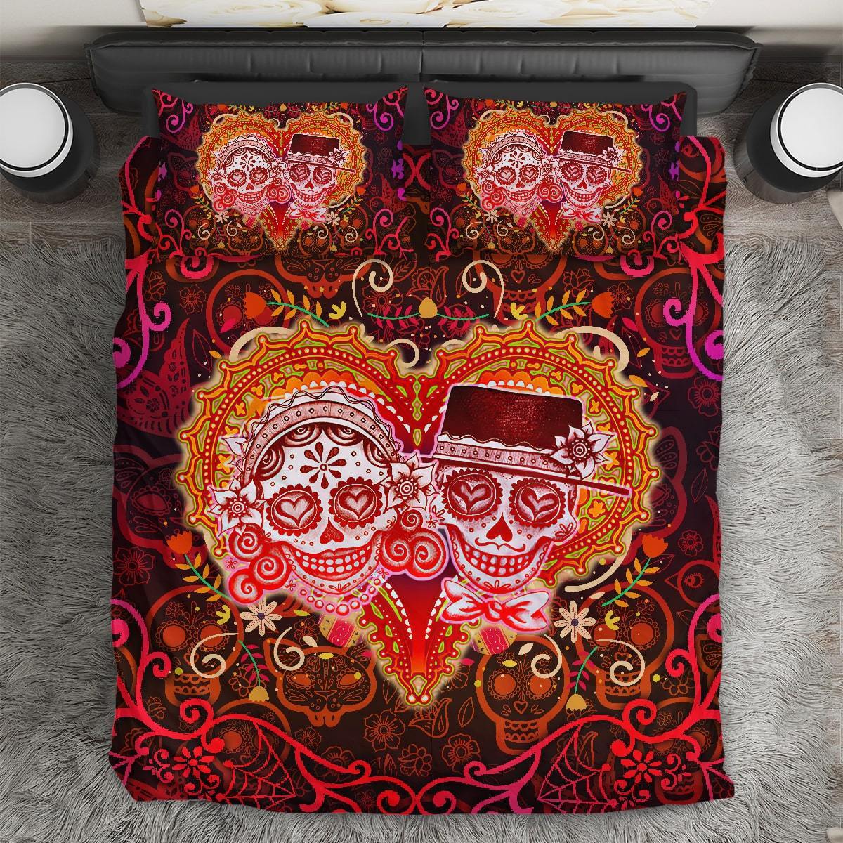 Sugar Skull Couple Bedding Set AM082027