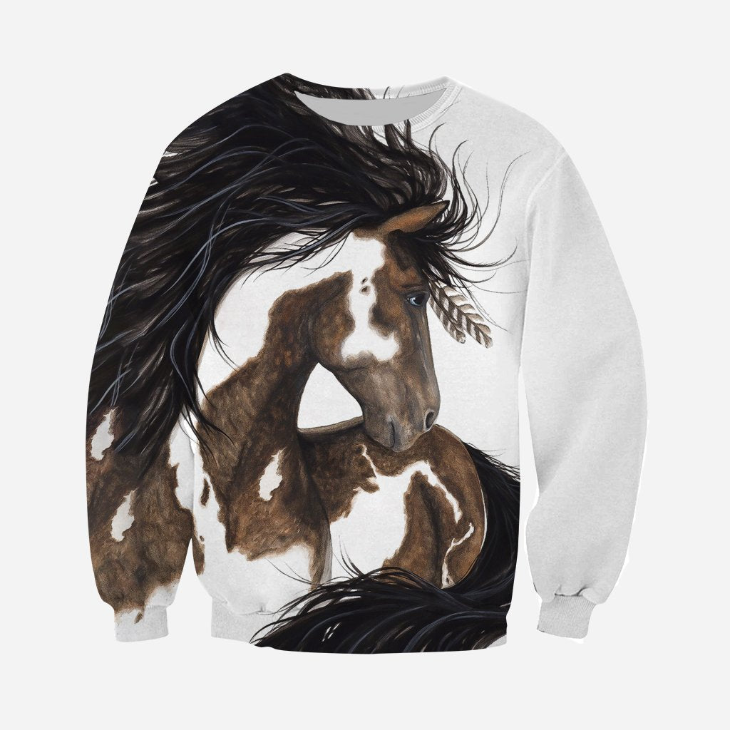3D All Over Printed Boho Horse Shirts and Shorts-Apparel-6teenth World-Sweatshirt-S-Vibe Cosy™
