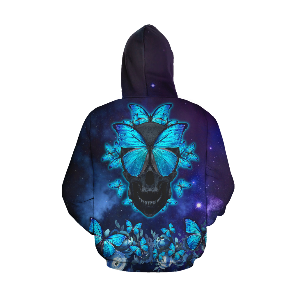 Butterfly Love Skull red 3D all over printed for man and women QB06052001