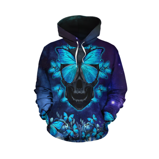 Butterfly Love Skull red 3D all over printed for man and women QB06052001