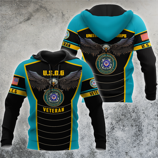 U.S Coast Guard veteran Eagle Pride design 3d print shirts Proud Military