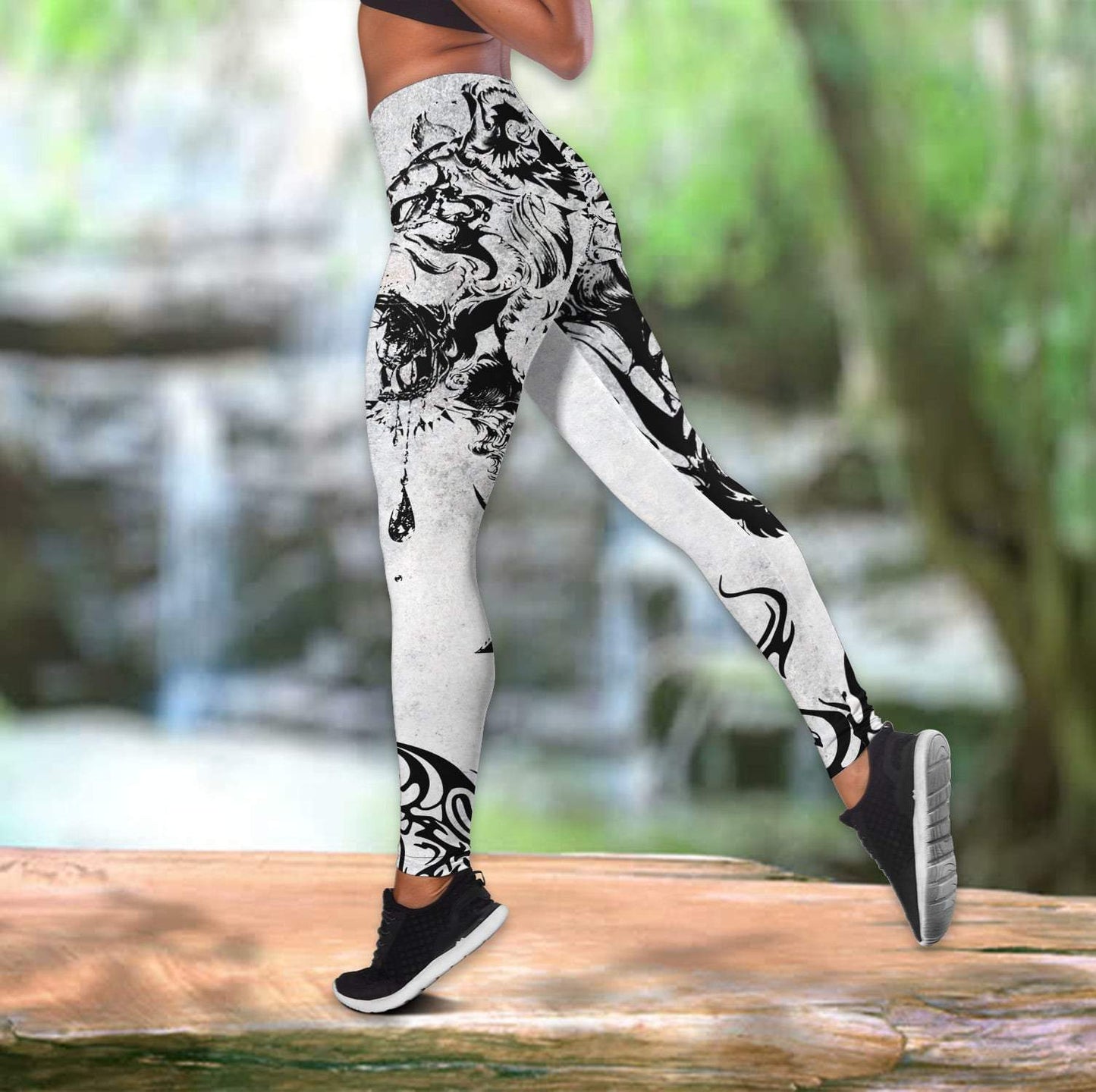 Tiger Power Tattoo Over Printed Legging & Tank top-ML