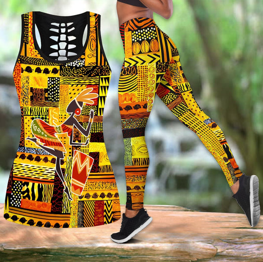 African Girl Dance Pattern Legging & Tank top