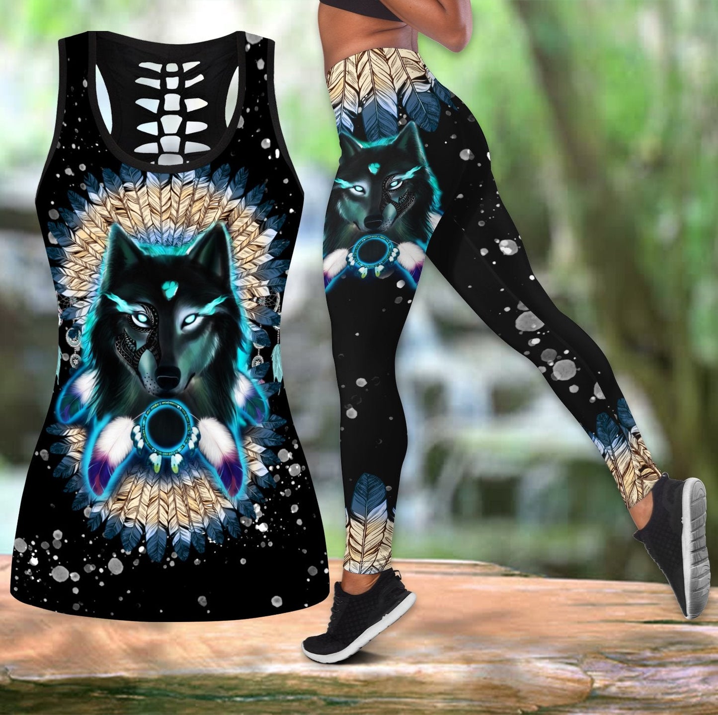 Tattoos legging + hollow tank combo MH1109202