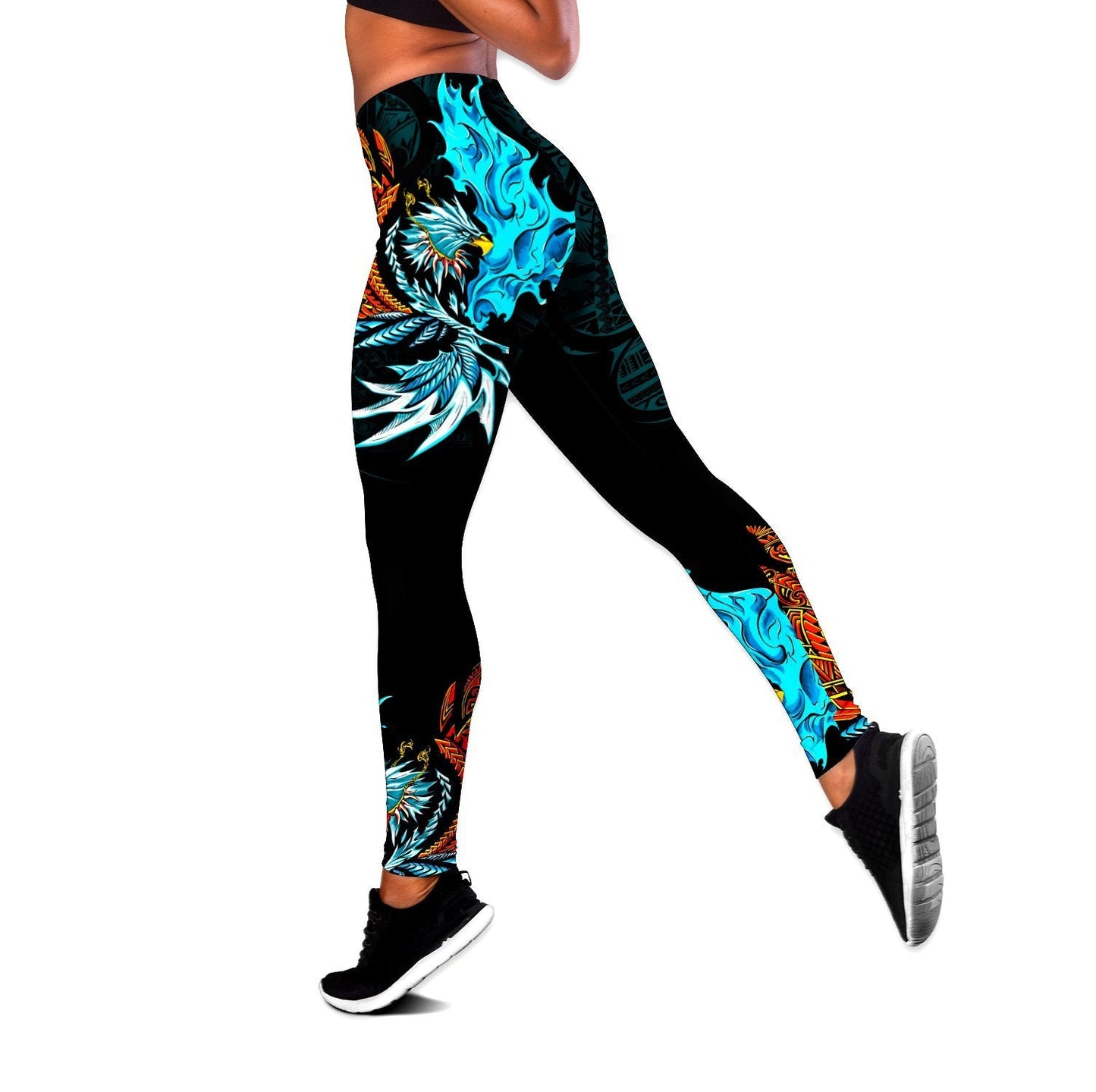 Amazing Eagle Warrior Polynesian Tattoo Legging & Tank top ML