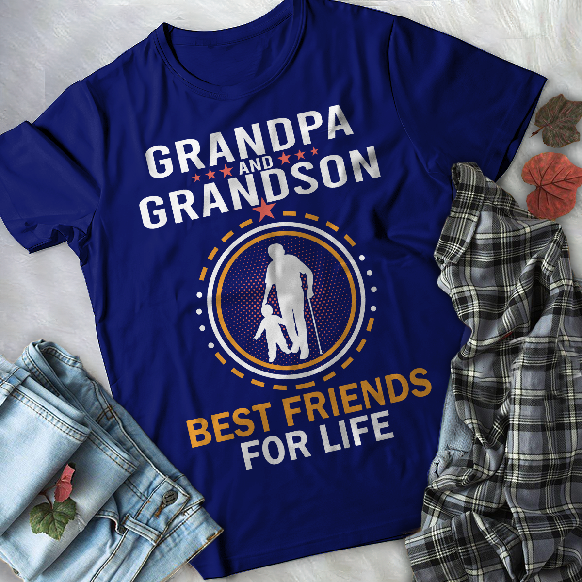 Grandpa And Grandson Best Friends For Life T shirt PL