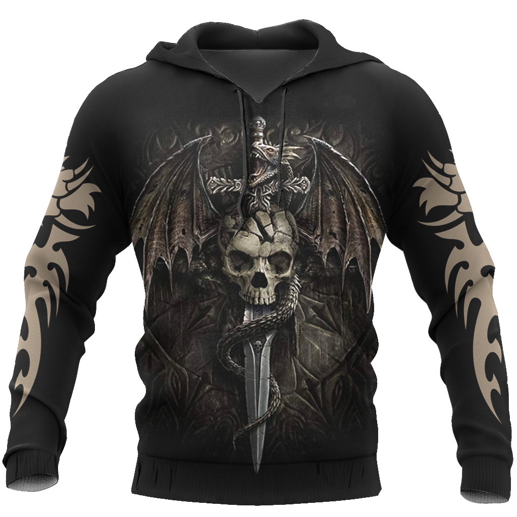 3D Tattoo and Dungeon Dragon Hoodie T Shirt For Men and Women NM050919-Apparel-NM-Hoodie-S-Vibe Cosy™