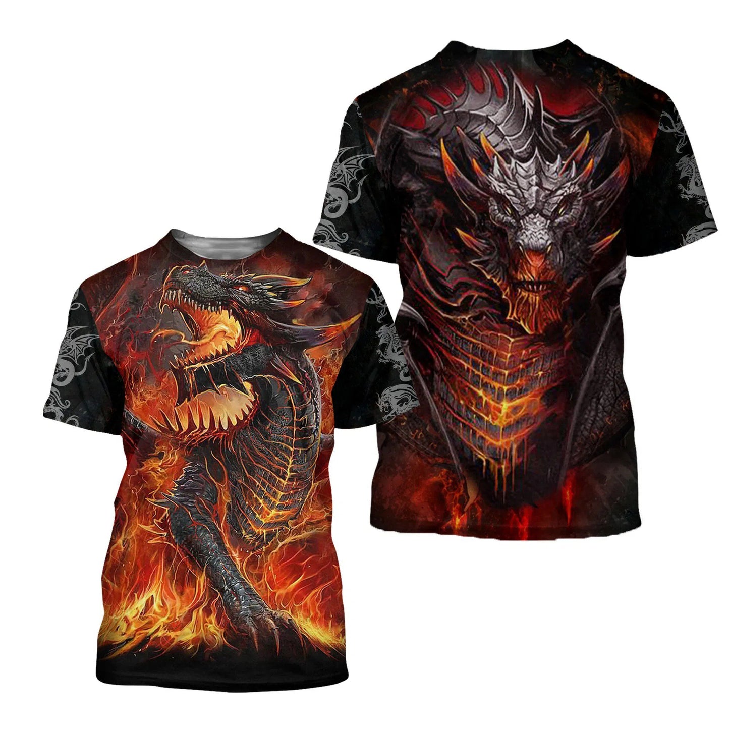 3D Tattoo and Dungeon Dragon Hoodie T Shirt For Men and Women NM050935-Apparel-NM-T-Shirt-S-Vibe Cosy™