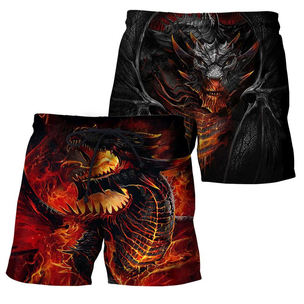 3D Tattoo and Dungeon Dragon Hoodie T Shirt For Men and Women NM050935-Apparel-NM-Shorts-S-Vibe Cosy™
