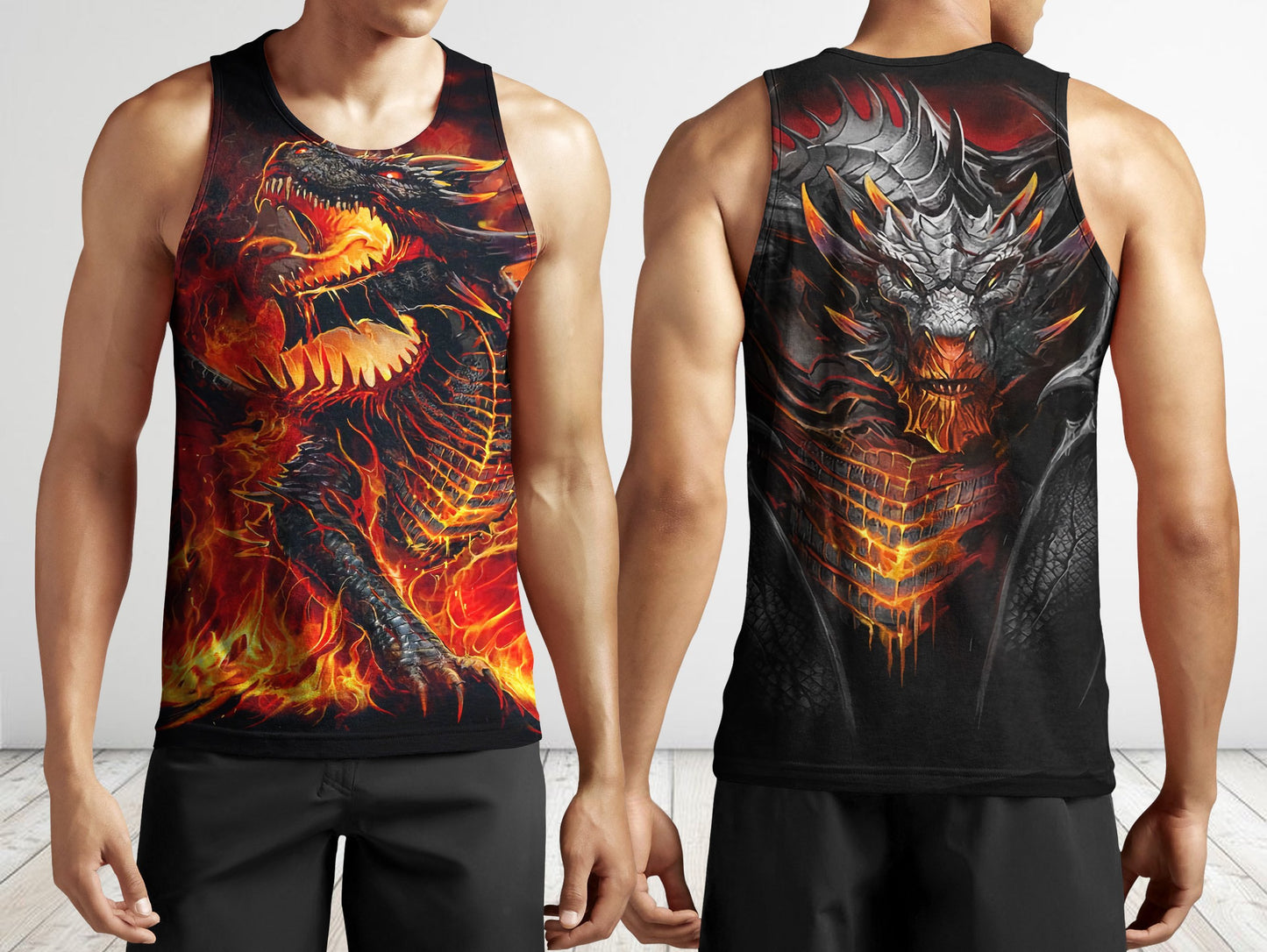 3D Tattoo and Dungeon Dragon Hoodie T Shirt For Men and Women NM050935-Apparel-NM-Tank Top-S-Vibe Cosy™