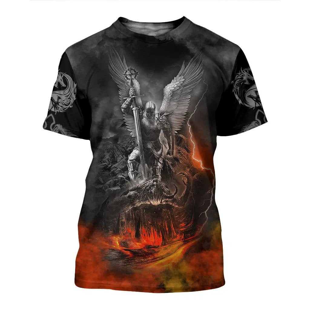 3D Tattoo and Dungeon Dragon Hoodie T Shirt For Men and Women NM050937-Apparel-NM-T-Shirt-S-Vibe Cosy™