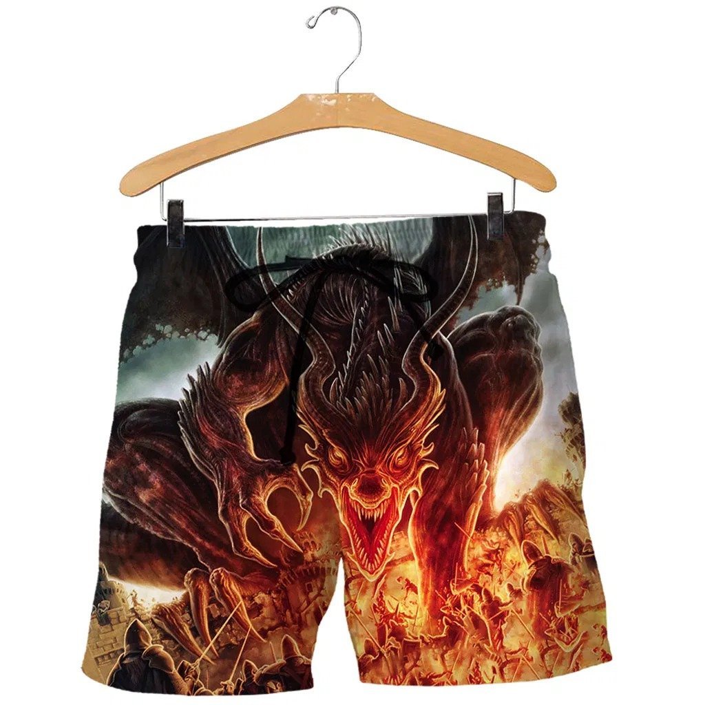 3D Tattoo and Dungeon Dragon Hoodie T Shirt For Men and Women NM050940-Apparel-NM-Shorts-S-Vibe Cosy™
