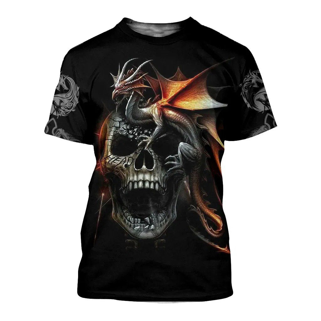 3D Tattoo and Dungeon Dragon Hoodie T Shirt For Men and Women NM050941-Apparel-NM-T-Shirt-S-Vibe Cosy™
