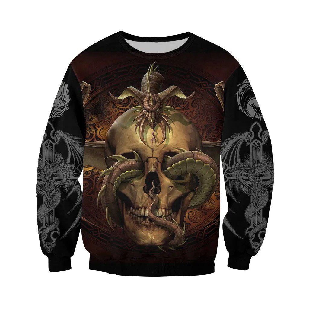 3D Tattoo and Dungeon Dragon Hoodie T Shirt For Men and Women NM050942-Apparel-NM-Sweatshirts-S-Vibe Cosy™