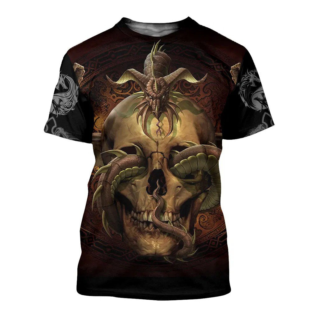 3D Tattoo and Dungeon Dragon Hoodie T Shirt For Men and Women NM050942-Apparel-NM-T-Shirt-S-Vibe Cosy™
