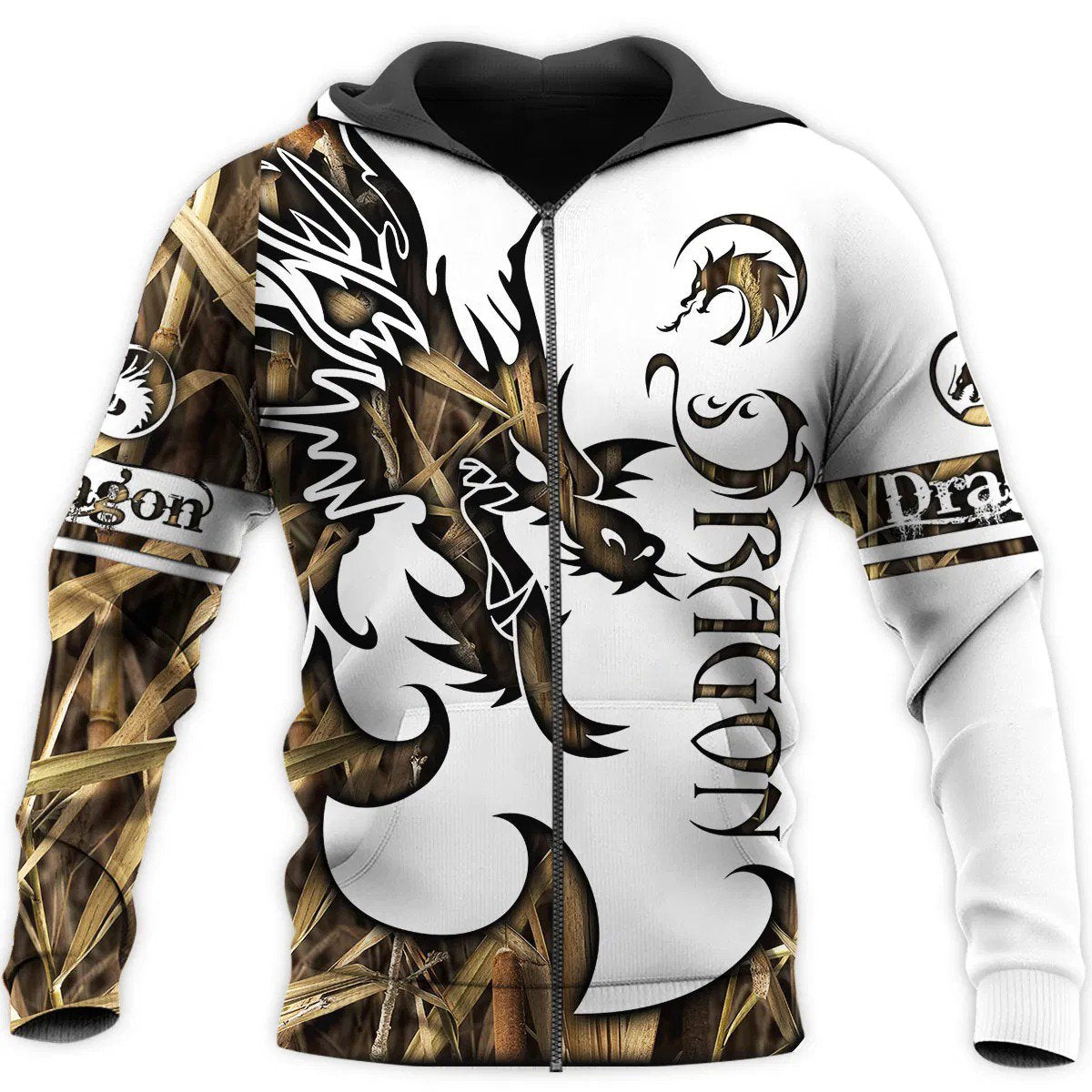 3D Tattoo and Dungeon Dragon Hoodie T Shirt For Men and Women NM050944-Apparel-NM-Zipped Hoodie-S-Vibe Cosy™