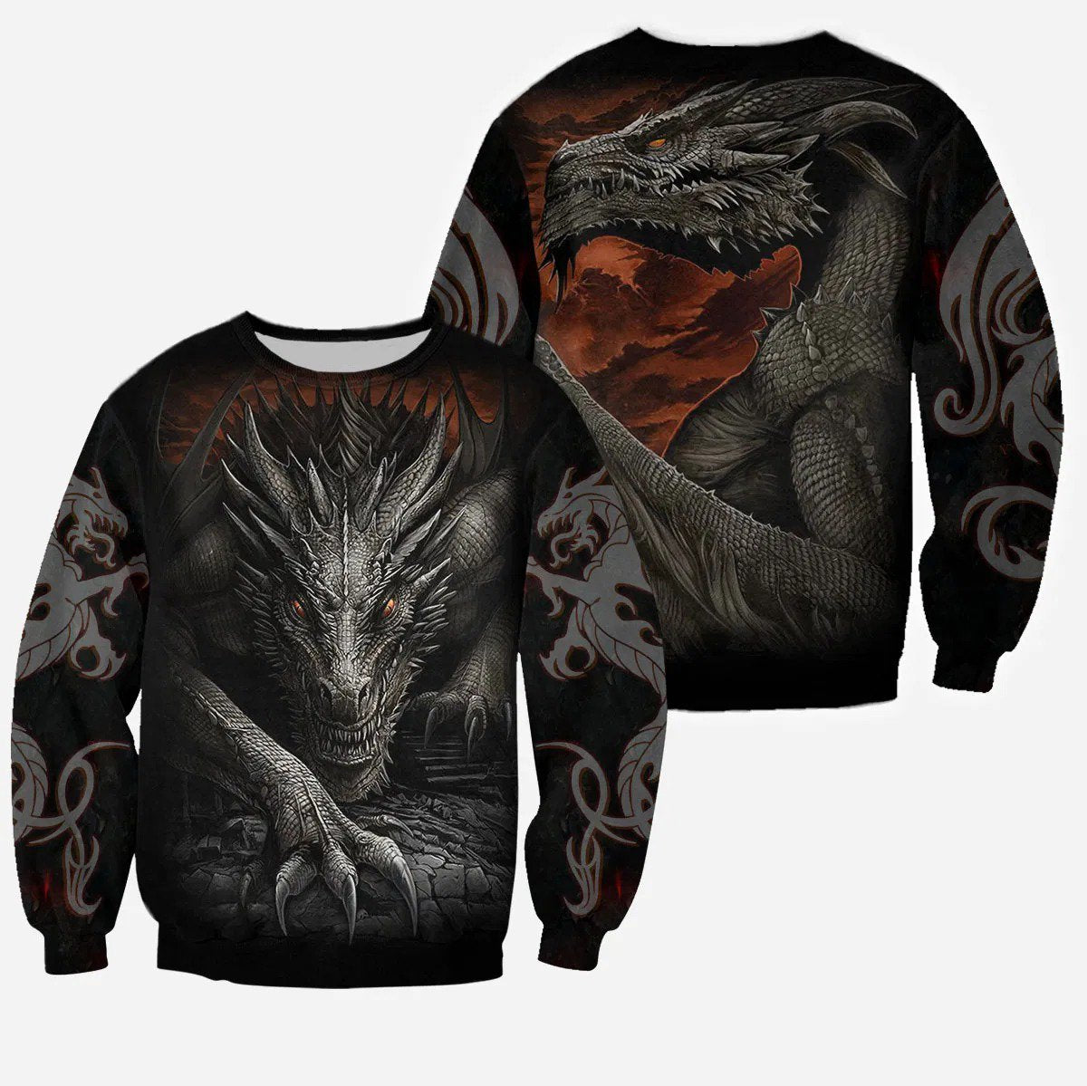 3D Tattoo and Dungeon Dragon Hoodie T Shirt For Men and Women NM050950 - Amaze Style™-Apparel