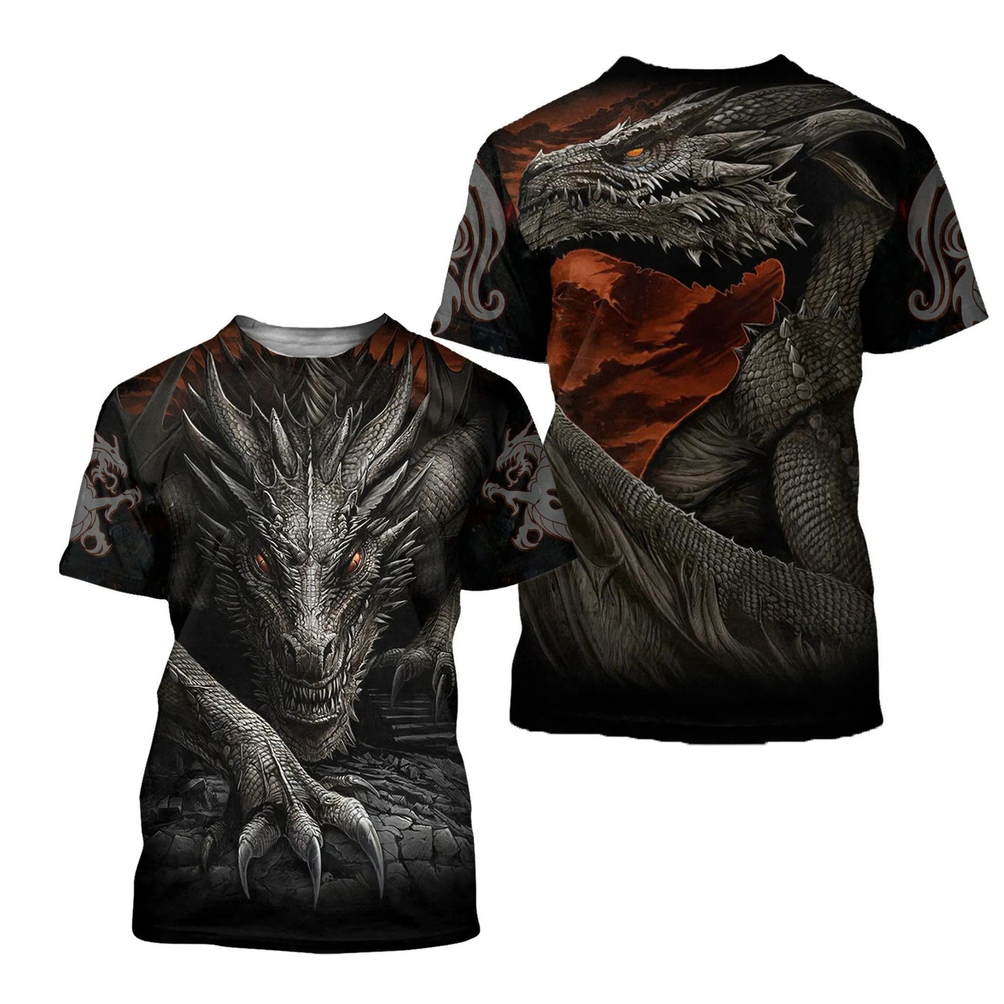 3D Tattoo and Dungeon Dragon Hoodie T Shirt For Men and Women NM050950 - Amaze Style™-Apparel