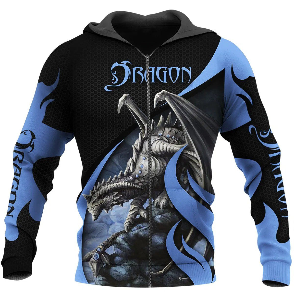 3D Tattoo and Dungeon Dragon Hoodie T Shirt For Men and Women NM050961-Apparel-NM-Zipped Hoodie-S-Vibe Cosy™