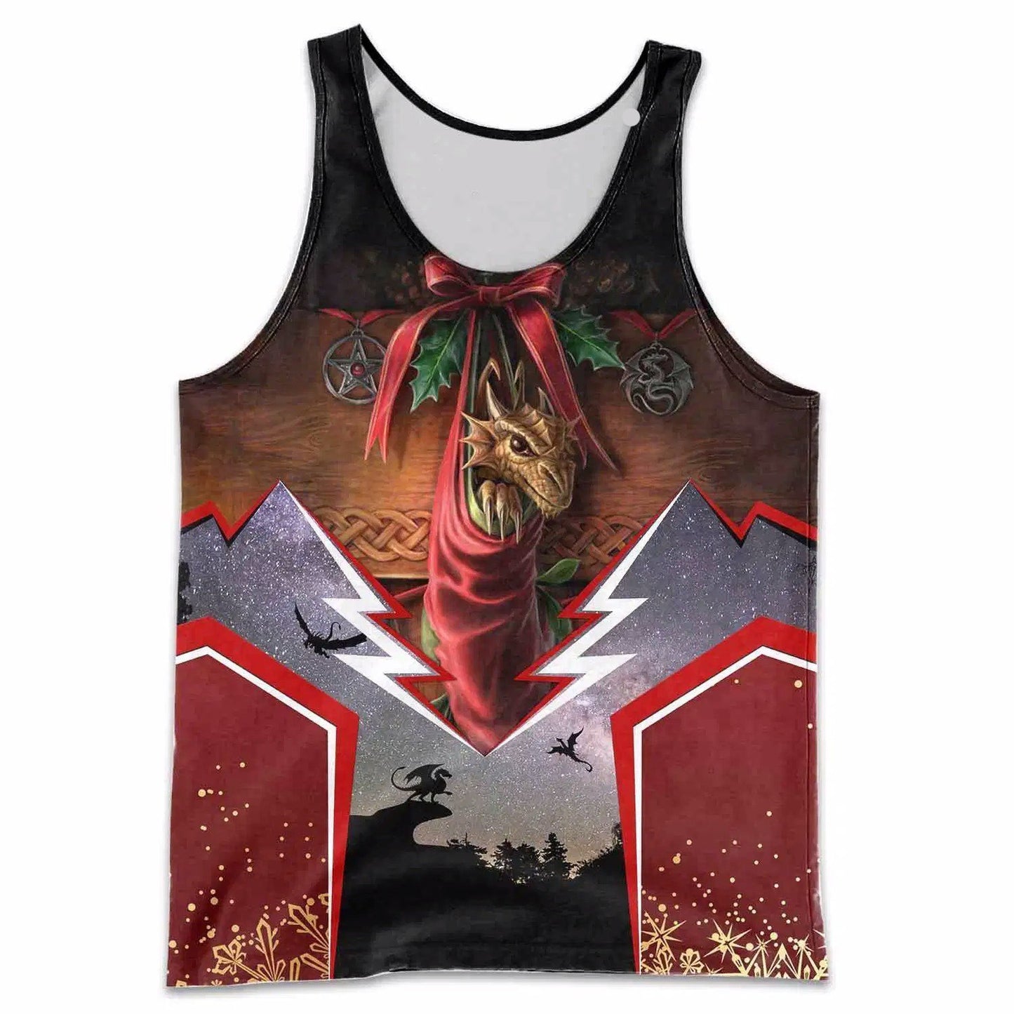 3D Tattoo and Dungeon Dragon Hoodie NM050967-Apparel-NM-Men's tank top-S-Vibe Cosy™