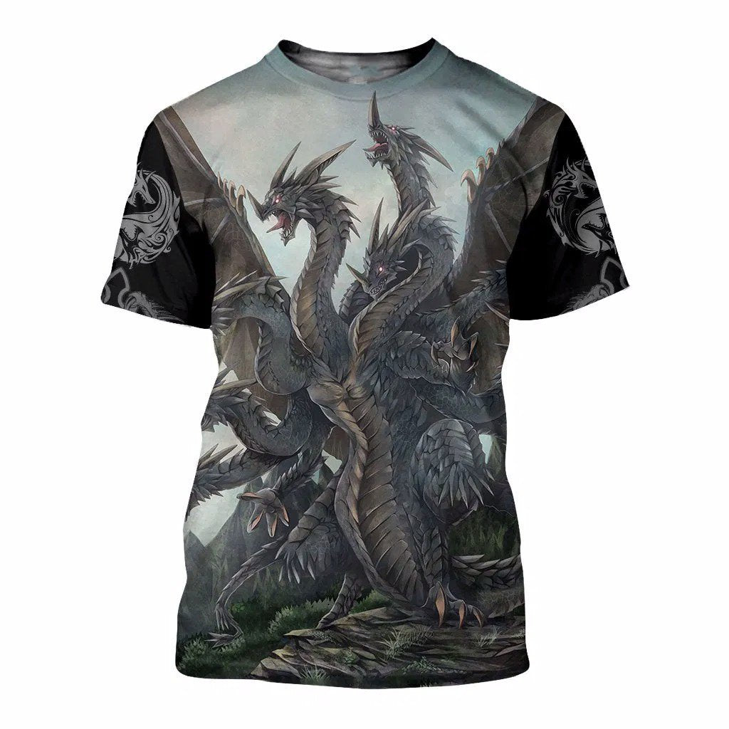 3D Tattoo and Dungeon Dragon Hoodie NM050968-Apparel-NM-T-shirt-S-Vibe Cosy™