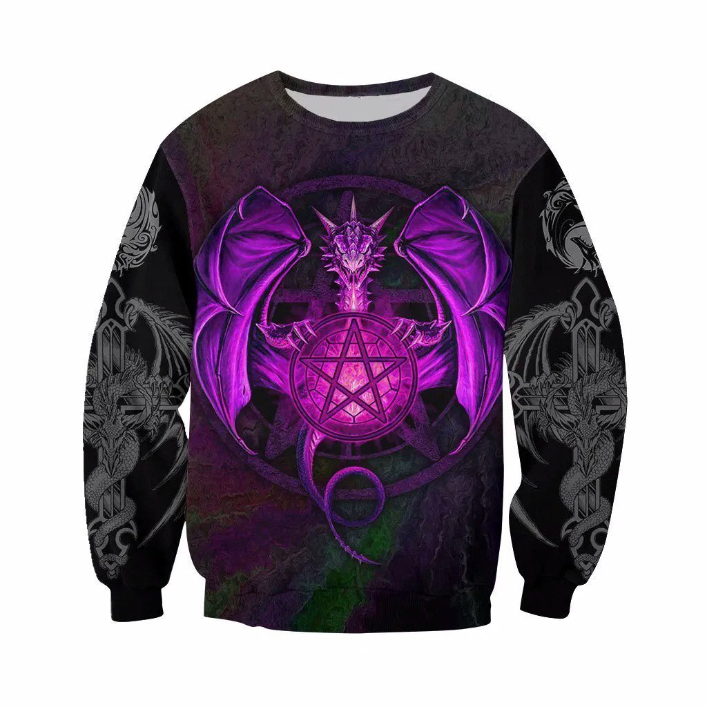 3D Tattoo and Dungeon Dragon Hoodie NM050969-Apparel-NM-Sweater-S-Vibe Cosy™