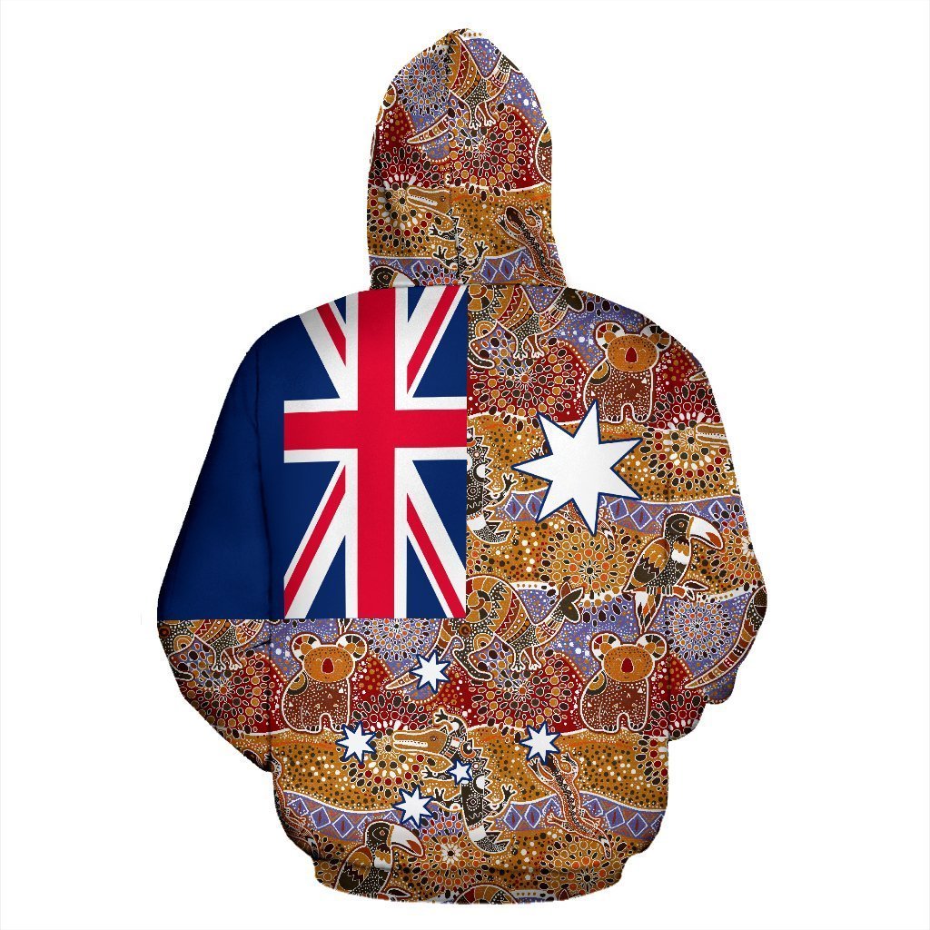 Australia Hoodie National Flag Aboriginal NNK 1406 - Amaze Style™-Apparel