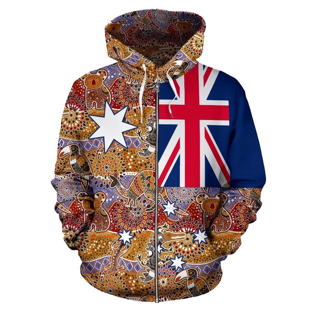 Australia Hoodie National Flag Aboriginal NNK 1406 - Amaze Style™-Apparel