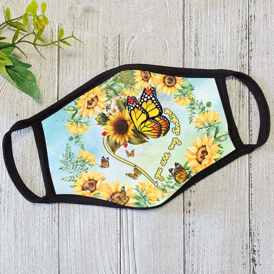 You Are My Sunshine Sunflower Butterfly Face Mask TN