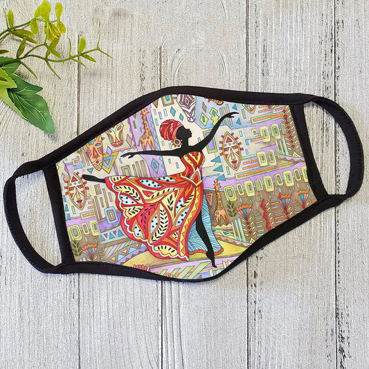 African Girl Dancing Face Mask HC