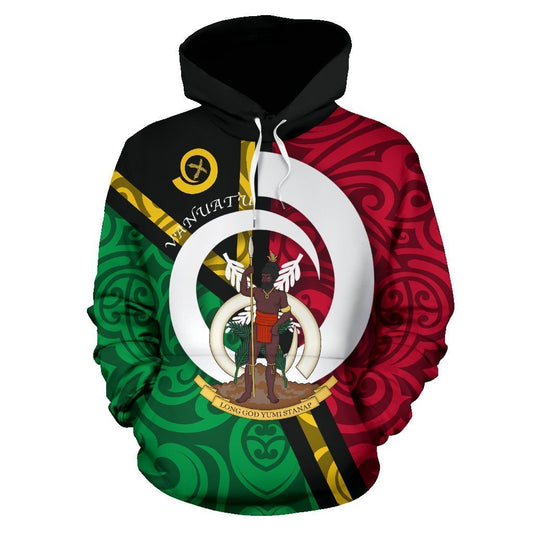 Vanuatu Flag Design All Over Hoodie NVD1198 - Amaze Style™-Apparel