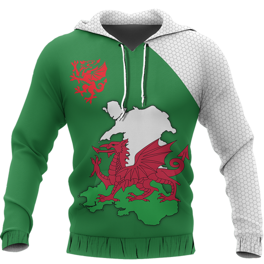 Wales Map Special Pullover Hoodie NVD1282 - Amaze Style™-Apparel