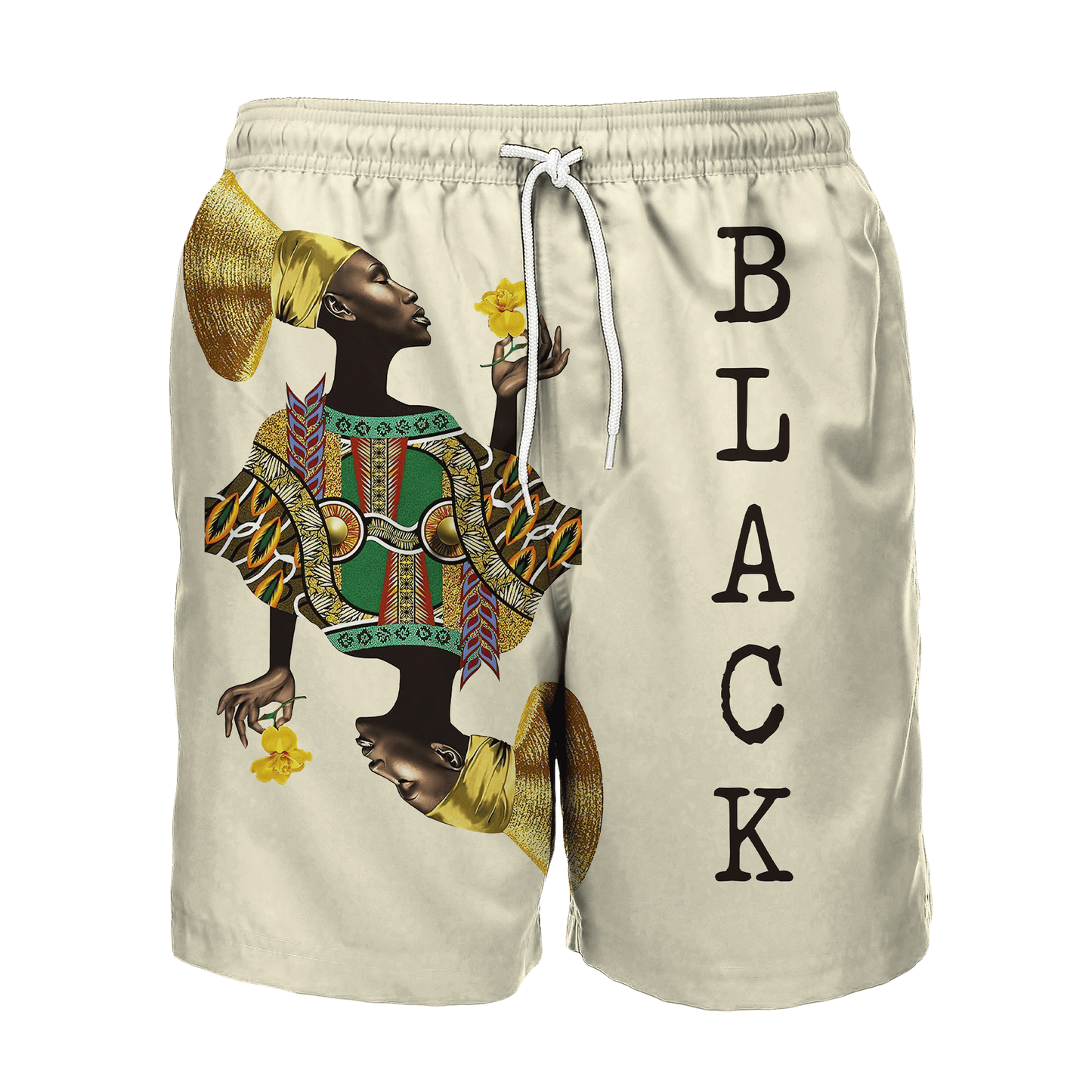 African Culture Black Queen Combo Tshirt And Boardshort ML