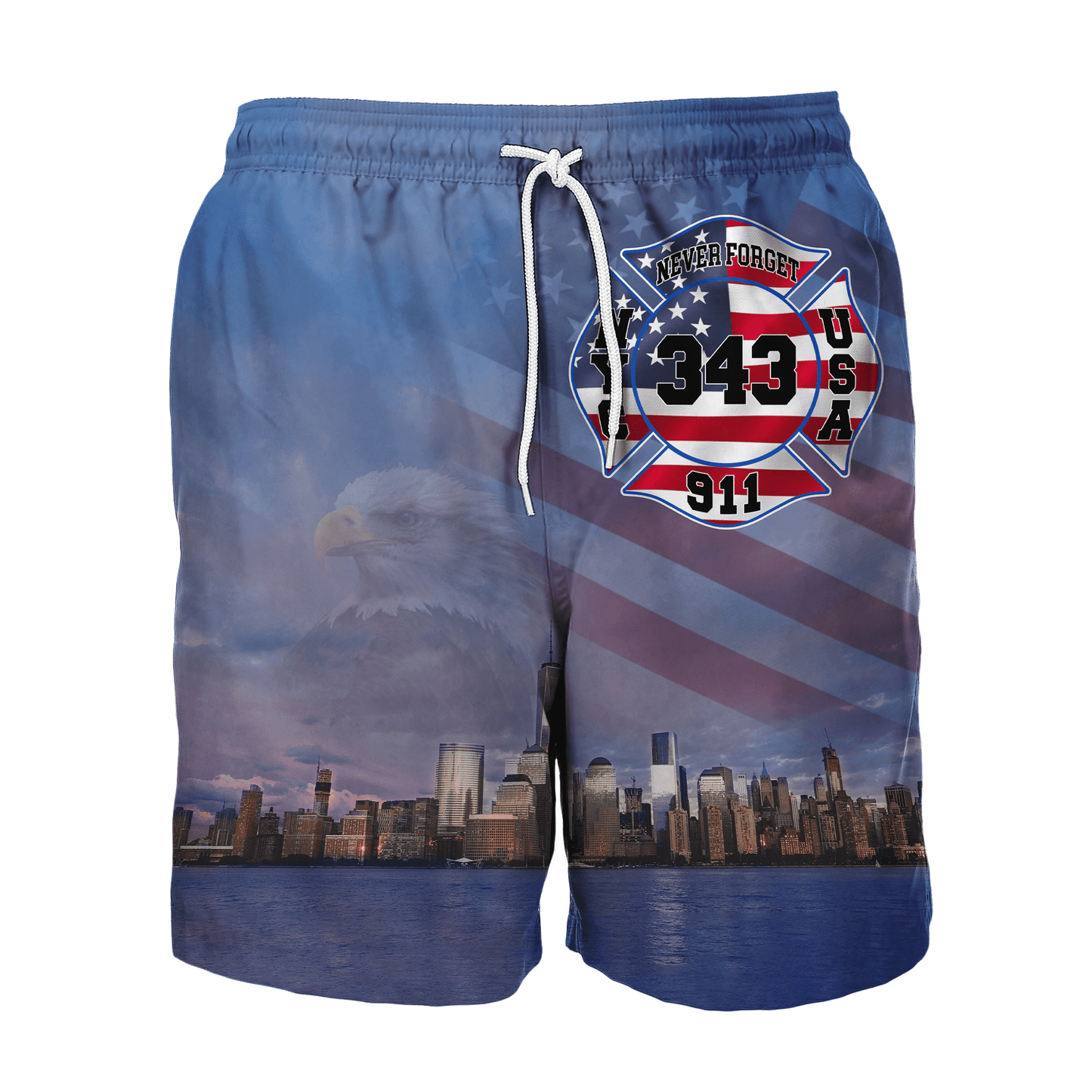 Customize Name Firefigher Combo T-Shirt And Board Short