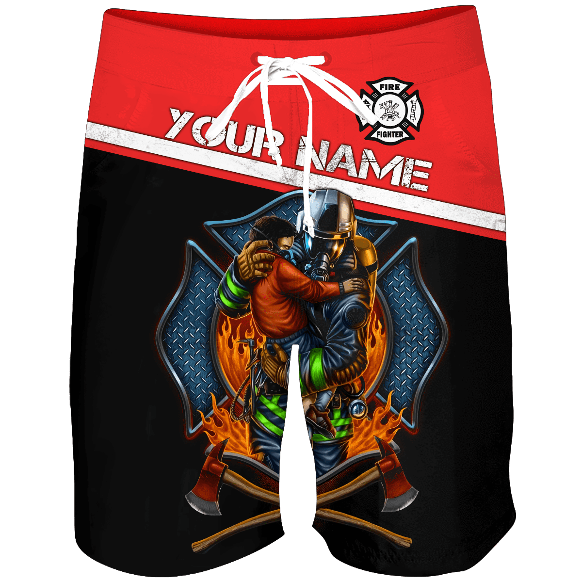 Customize Name Firefigher Combo T-Shirt / Board Short