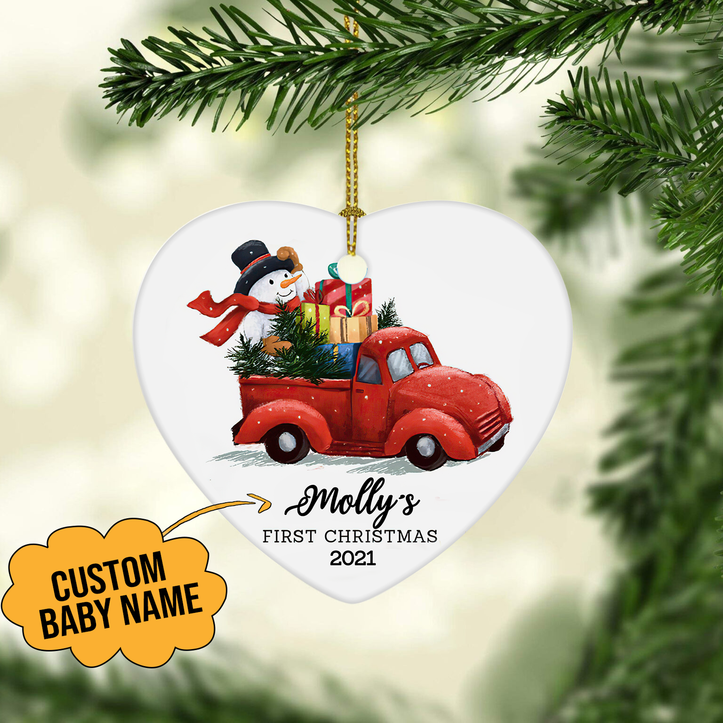 Baby First Christmas Customized Ornament, Christmas Gifts Home Decor Gift For Baby