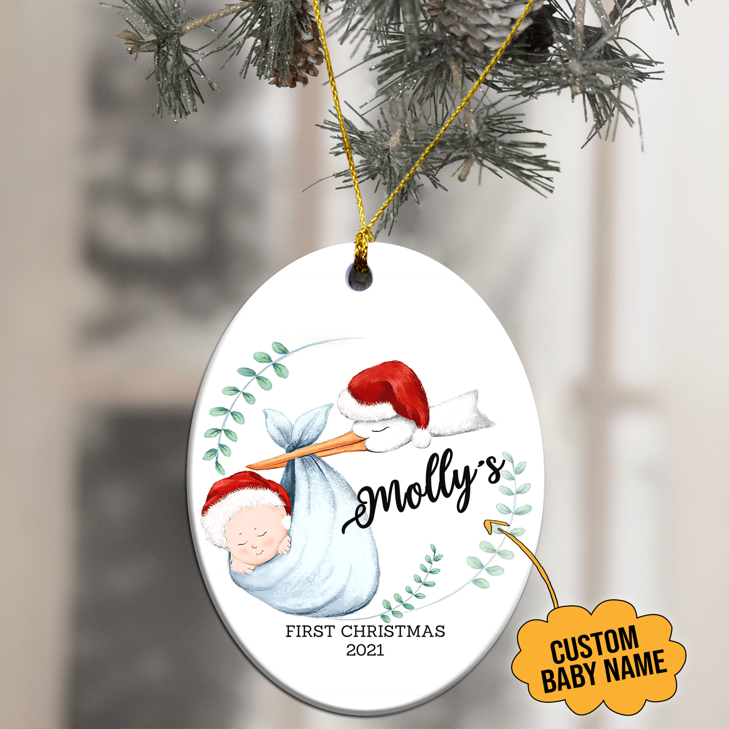 Baby First Christmas Customized Ornament, Christmas Gifts Home Decor Gift For Baby